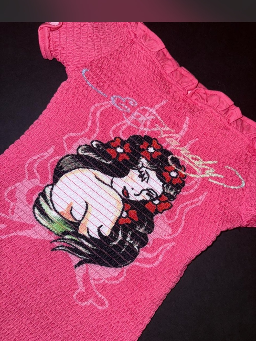 NWOT Hot Pink Smoked Flower Geisha Bodycon Dress